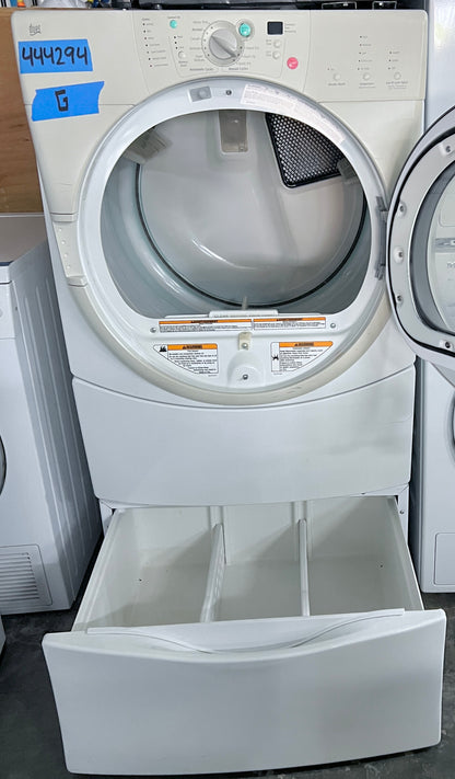 27 Inch Whirlpool GGW9200LW Front Load Gas Dryer Machine with Pedestal , White , 444294