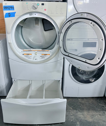 27 Inch Whirlpool GGW9200LW Front Load Gas Dryer Machine with Pedestal , White , 444294