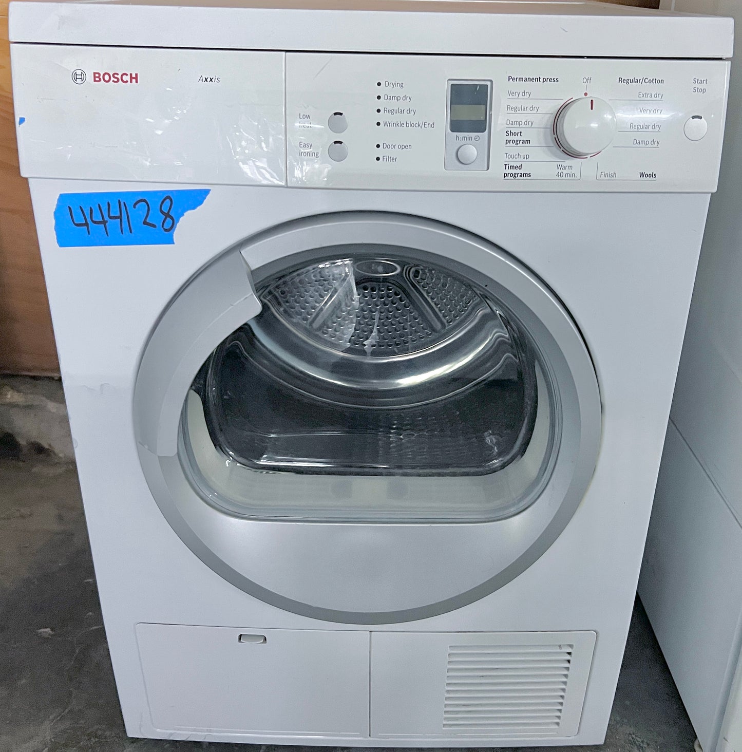 24 Inch Bosch Axxis Series  WTE86300US Compact Ventless Electric Front Load Dryer,3.9 cu. ft., 11 Drying Cycles, 4 Drying Options, LED Display Anticrease Feature , 444138