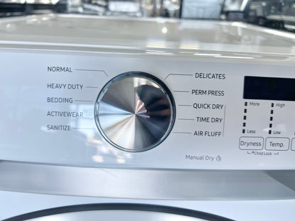 27 inch Samsung  DVE45T6000W  Front Load Electric Dryer 7.5 Cu. Ft., 10 Dryer Programs, Smart Care, Sensor Dry, Sanitize, Wrinkle Prevent, Eco Dry, ADA Compliant  , White 444391