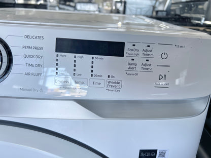 27 inch Samsung  DVE45T6000W  Front Load Electric Dryer 7.5 Cu. Ft., 10 Dryer Programs, Smart Care, Sensor Dry, Sanitize, Wrinkle Prevent, Eco Dry, ADA Compliant  , White 444391
