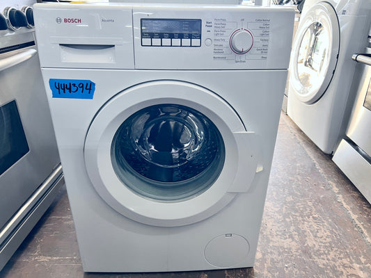 24 Inch Bosch Ascenta Series  WAP24200UC Front Load Compact Washer 2.2 cu. ft., Raindrop Structured Stainless Steel Drum, Anti Vibration Circular Side Walls, 30 Min. Quick Wash , White Door , 444394