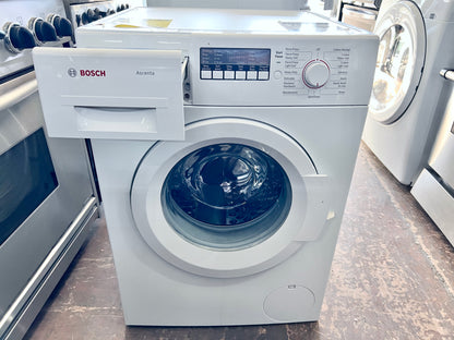 24 Inch Bosch Ascenta Series  WAP24200UC Front Load Compact Washer 2.2 cu. ft., Raindrop Structured Stainless Steel Drum, Anti Vibration Circular Side Walls, 30 Min. Quick Wash , White Door , 444394
