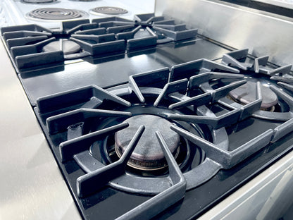 Viking Professional 系列 VGIC3054BSS 30 吋專業型瓦斯爐，附 4 個開放式燃燒器，附 VariSimmer、雙烘焙燃燒器、ProFlow 對流和 Gourmet-Glo 紅外線烤爐，不銹鋼，101247