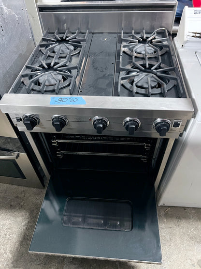 30 Inch Viking Professional 4 Burner Gas Range with Convection Oven , Heavy Duty Grates , Stainless Steel , 444396