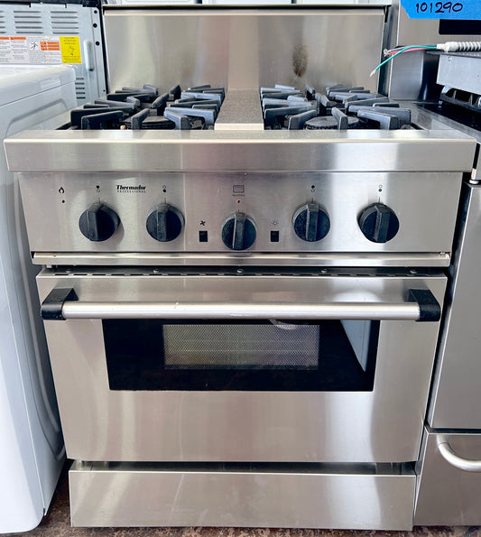30 Inch Thermador Professional 4 Burner Gas Range , Heavy Grates ,  Convection Oven , Stainless Steel 444194