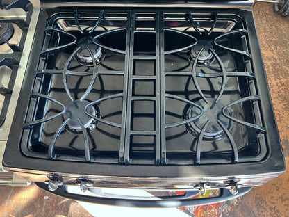 30 inch GE Profile JGB900BEK5BB , 4 Burner Gas Range with Oven , Black Color , 444398