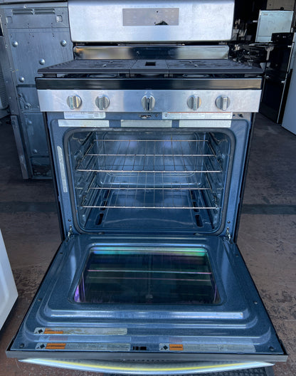 30 Inch Whirlpool  WFG525S0JS  Gas Range 5 Sealed Burners, 5 cu ft Oven, Continuous Grates, Self-Cleaning, Center Oval Burner, Frozen Bake, Stainless Steel ,  Closed Door Broiling, Control Lock , 444399