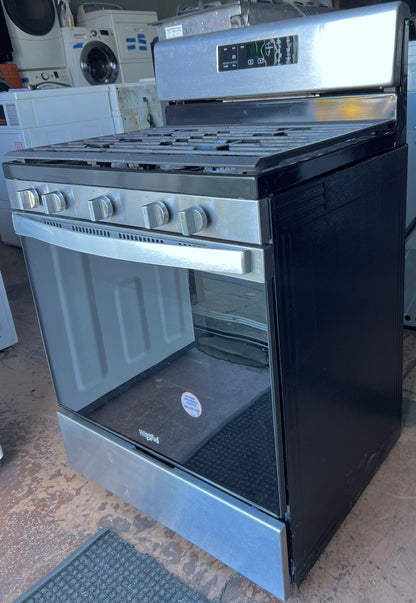 30 Inch Whirlpool  WFG525S0JS  Gas Range 5 Sealed Burners, 5 cu ft Oven, Continuous Grates, Self-Cleaning, Center Oval Burner, Frozen Bake, Stainless Steel ,  Closed Door Broiling, Control Lock , 444399
