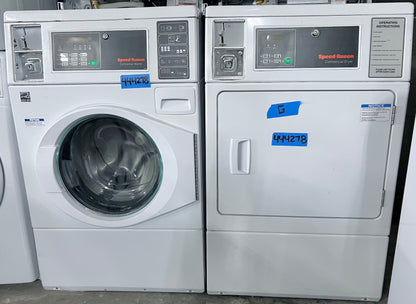 Speed Queen Coin Operated Washer Electric OR Gas Dryer Set , White,  SFNNCASP115TW01 , Commercial Grade , 444278