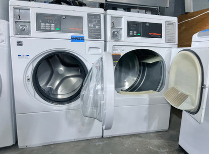 Speed Queen Coin Operated Washer Electric OR Gas Dryer Set , White,  SFNNCASP115TW01 , Commercial Grade , 444278