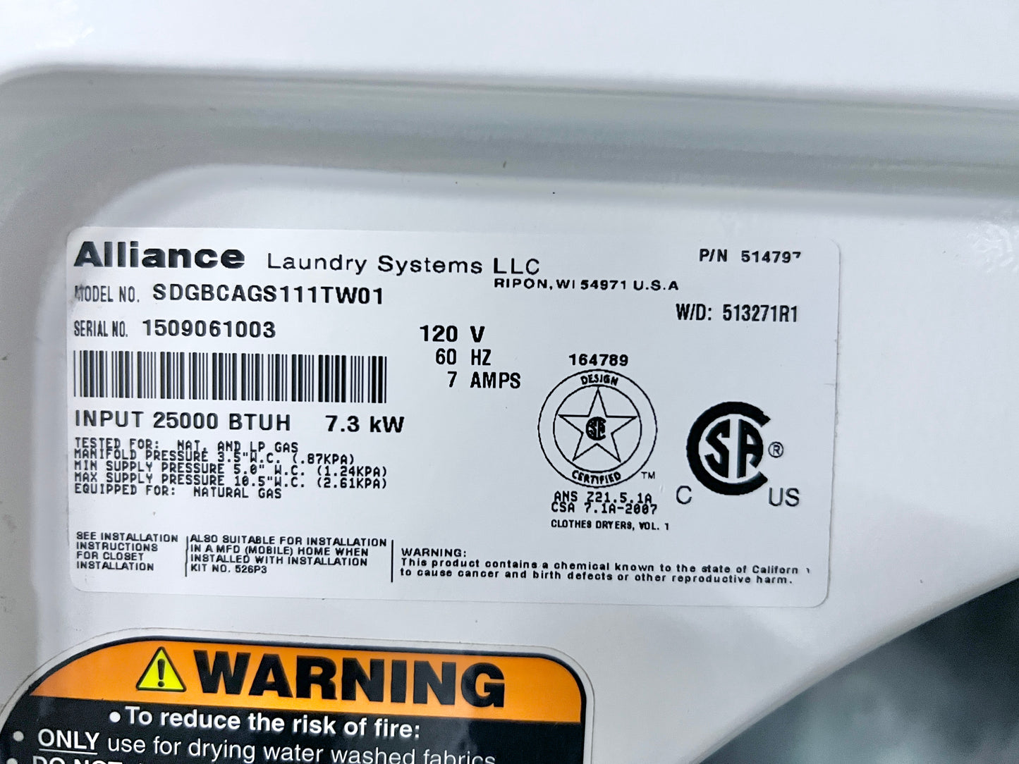 Speed Queen Coin Operated Washer Electric OR Gas Dryer Set , White,  SFNNCASP115TW01 , Commercial Grade , 444278