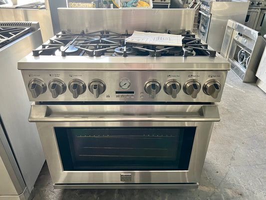 Kenmore Pro 36 Inch Dual Fuel Gas Range, 6 Sealed Burners , Convection Oven, in Stainless Steel