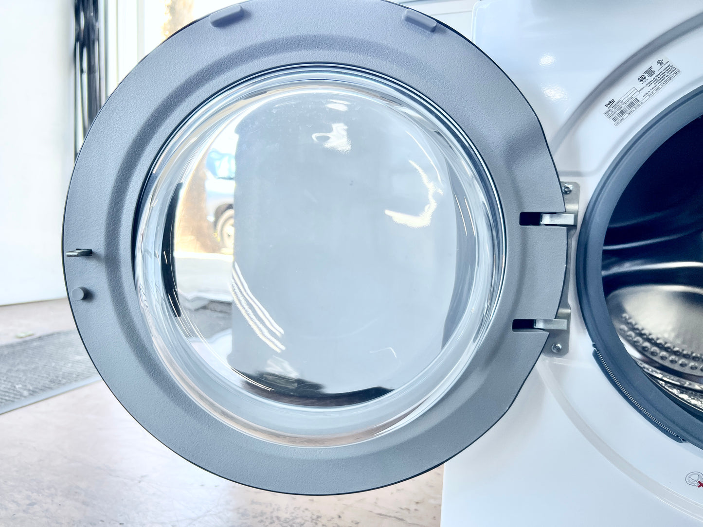 24 Inch Beko  New Open Box BWM7200X Front Load Washer 1.95 Cu. Ft., 1200 RPM Spin Speed, AntiCrease, Child Lock, Lifetime Stainless Steel Drum, 15 Wash Cycles, Allergen Cycle, Down Wear Cycle, Organic Wash Cycle, ENERGY STAR , 444410