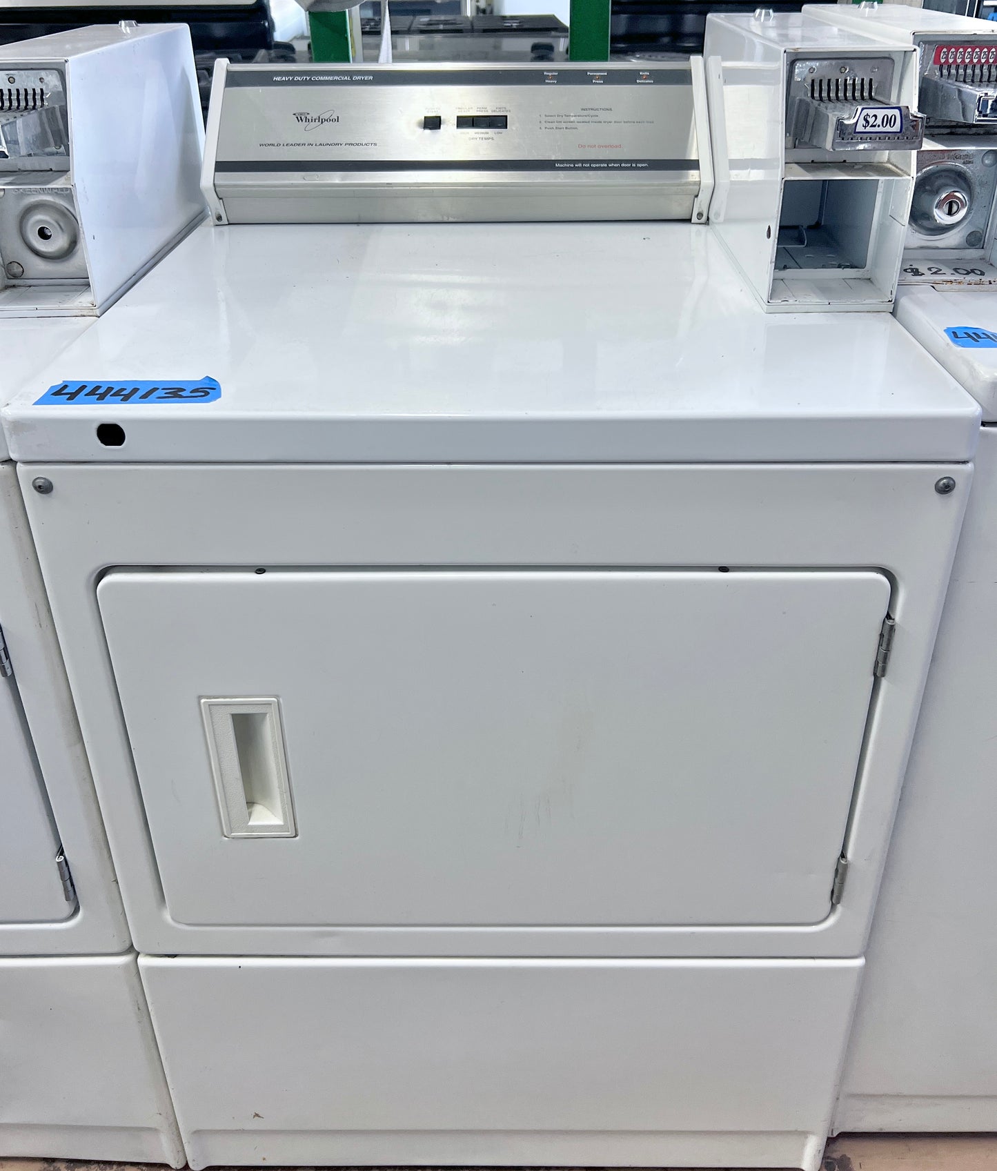 27 Inch Whirlpool Commercial Heavy Duty Coin Operated Front Load Electric 220V Dryer Machine in White , CEM2760KQ1,  444135