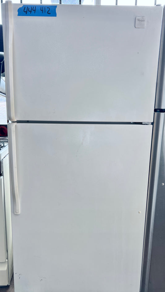 30 inch Whirlpool 18 Cu Ft ET18GKXHW Top Freezer Bottom Refrigerator , White , 444412