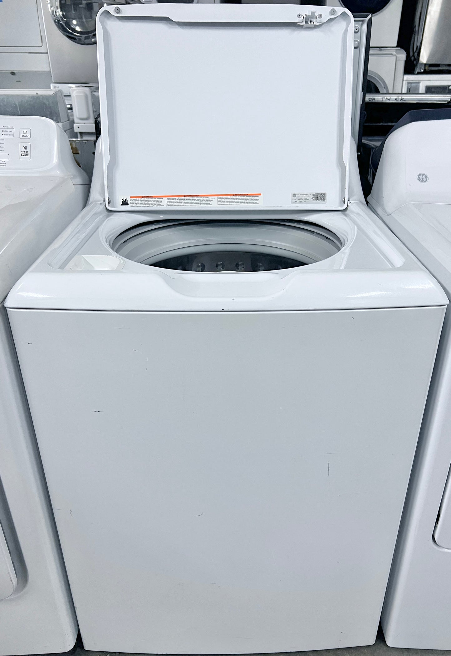 27 Inch GE  GTW460ASJWW 4.2 cu. ft. Top Load Washer , 14 Wash Cycles, 700 RPM, Speed Wash, PreciseFill , 4 Water Levels, Deep Fill, Auto Soak , Dual Action Agitator , 444416