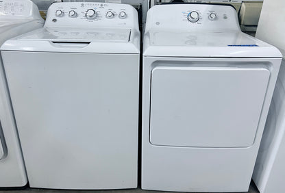 27 Inch GE Top Load Washer and Electric Front Load Dryer , White , GTW460ASJ0WW , GTX33EASK0WW, 444416 and 888408