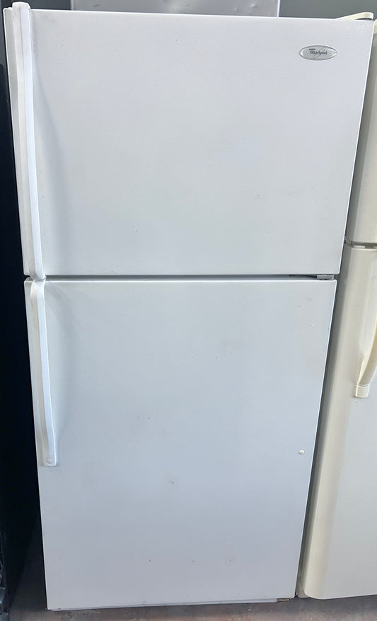 30 inch Whirlpool  ET8WTKXKQ 18.2 cu. ft. Top Freezer Refrigerator ,  Automatic Defrost, 5 Door Bins, 2 Clear Crispers, Clear Meat Pan and Up-Front Temperature Controls: White , 444417