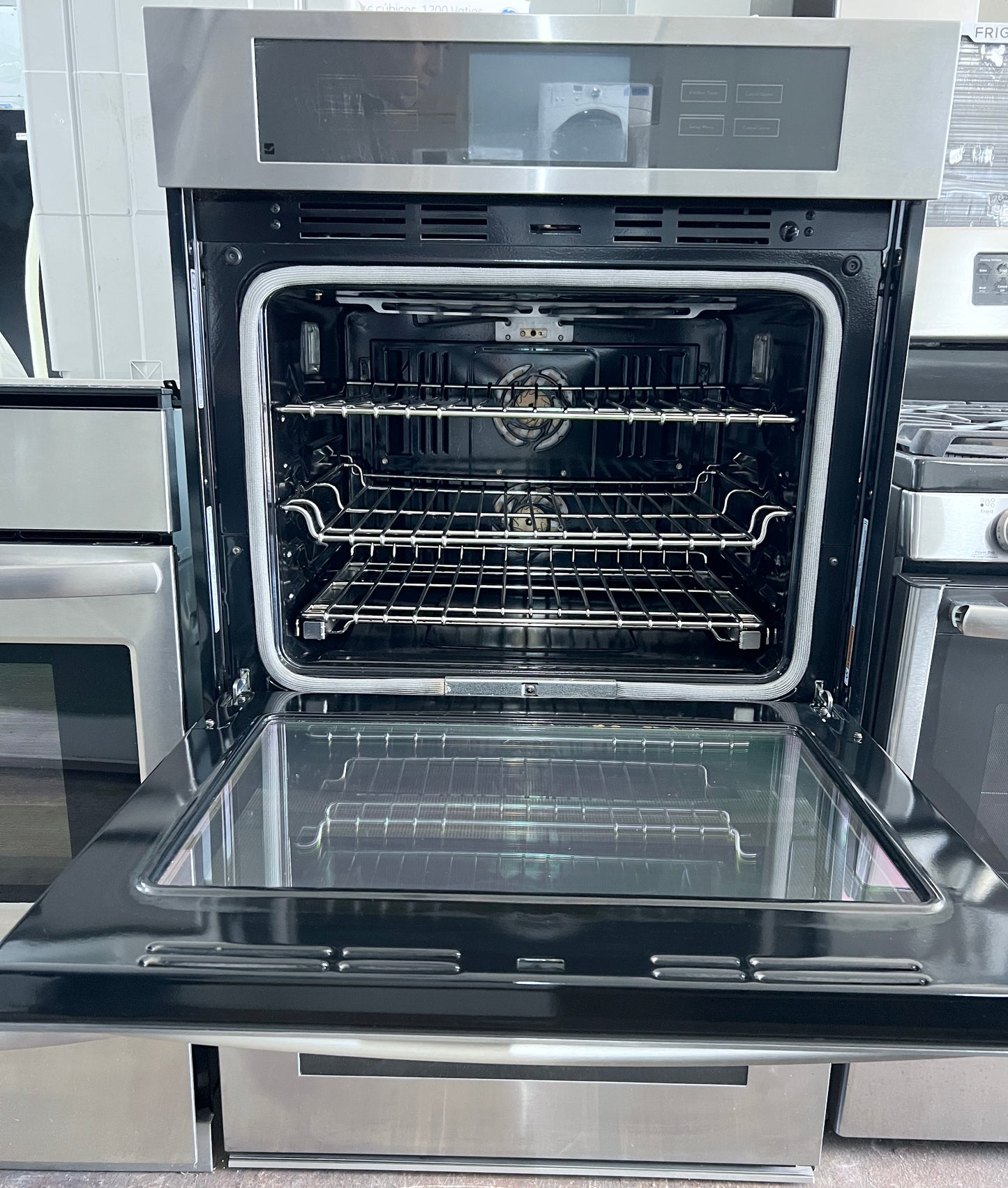 30 Inch JennAir Euro-Style Series  JJW3830DS Built In Wall Double Combination Smart Electric Wall Oven , 10 Cu. Ft. , V2 Vertical Dual Fan Convection, Self Clean, WiFi, Sabbath, Proof Mode, Delay Start, Keep Warm, Prop 65, UL Certified , 444223