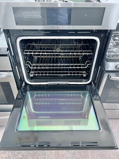 30 Inch JennAir Euro-Style Series  JJW3830DS Built In Wall Double Combination Smart Electric Wall Oven , 10 Cu. Ft. , V2 Vertical Dual Fan Convection, Self Clean, WiFi, Sabbath, Proof Mode, Delay Start, Keep Warm, Prop 65, UL Certified , 444223