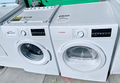 24 Inch Bosch 300 Series Front Load Washer and Electric Dryer Set , WAT28400UC , WTG86400UC, White , 444423