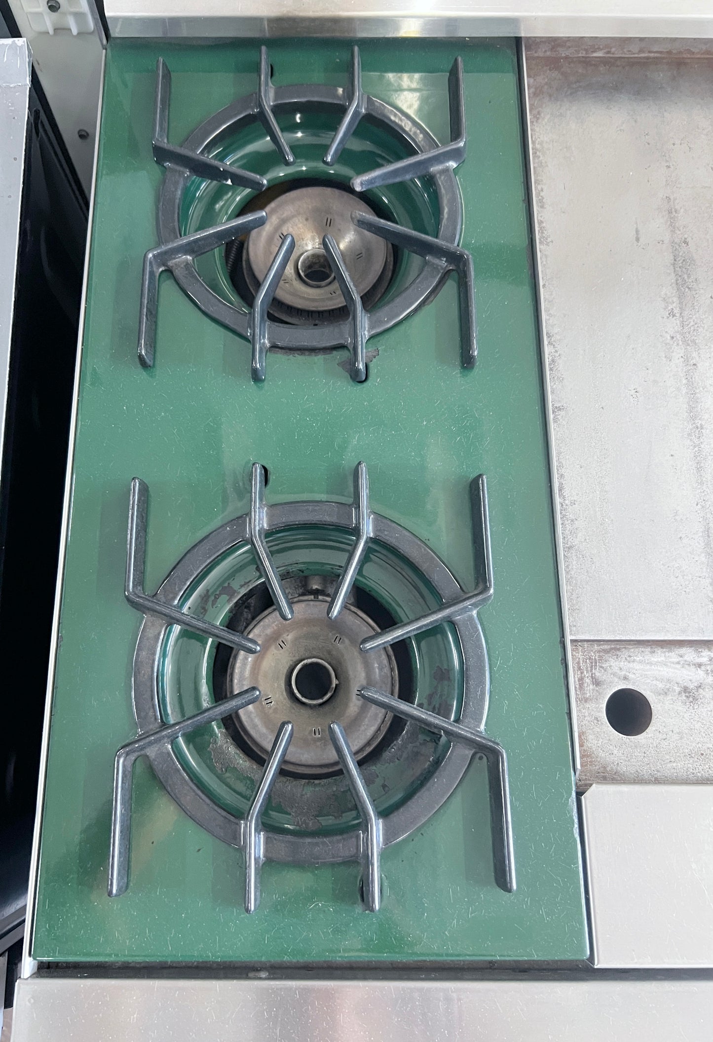 36 Inch Viking Professional 4 Burner , Griddle Gas  Range,  Convection Oven , Green Stainless Steel , 101391