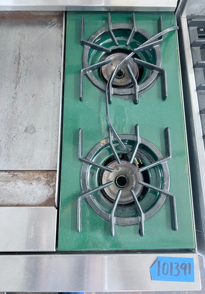 36 Inch Viking Professional 4 Burner , Griddle Gas  Range,  Convection Oven , Green Stainless Steel , 101391