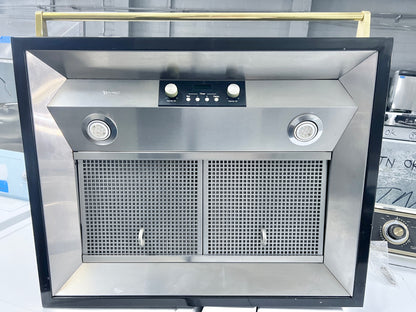 Viking 30 Inch PV110020 , Wall Mount Range Hood Interior Blower Included , Variable-Speed Control, Knobs Control, Halogen Lighting, Dishwasher-Safe Mesh Filter, Heat Sensor,  Cast Black , Black Stainless Steel, 555001