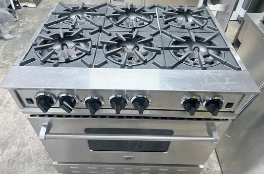 BlueStar 6 Burner All Gas Range , Convection Oven , Stainless Steel 36 Inch 444425