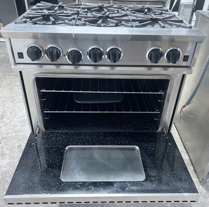 36 Inch BlueStar 6 Burner All Gas Range , Convection Oven , Stainless Steel , 444425
