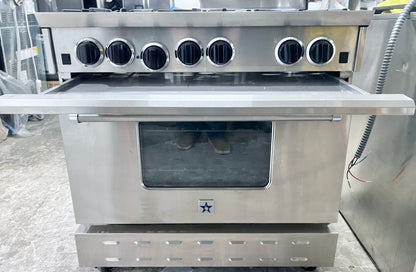 36 Inch BlueStar 6 Burner All Gas Range , Convection Oven , Stainless Steel , 444425