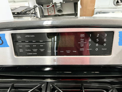 JennAir 30 Inch Dual Fuel Gas Range Freestanding, 5 Burner, Double Oven, Convection, Stainless Steel, Used, 999528