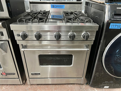 Viking Professional 30 inch Gas Range , 4 burner, Convection Oven, Stainless Steel , Used, 999703