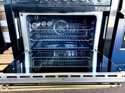 36 Inch ILVE UPI366NMPBKG Induction Range with 6 Elements, 3.5 cu. ft. Oven Capacity, Storage Drawer, , Glossy Black, Brass Trim , New Open Box