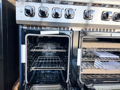 48 Inch Viking 5 Series  VDR5486GSB Freestanding Professional Dual Fuel Range , 6 Sealed Burners, Double Oven, 7.3 Cu. Ft. Total Capacity, Self-Clean, VariSimmer , Griddle, Slate Blue, Natural Gas , New Open Box