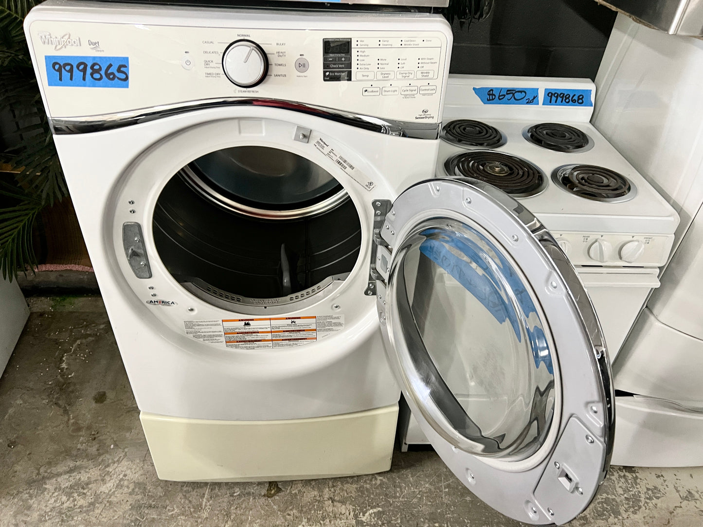 Whirlpool Duet Steam Front Load Electric Dryer In White, WED95HEDW0, 999865