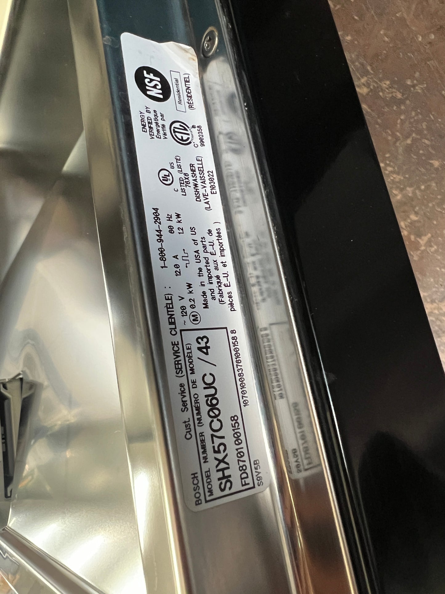 Bosch 24 Dishwasher in Black, SHX57C06UC, 999419