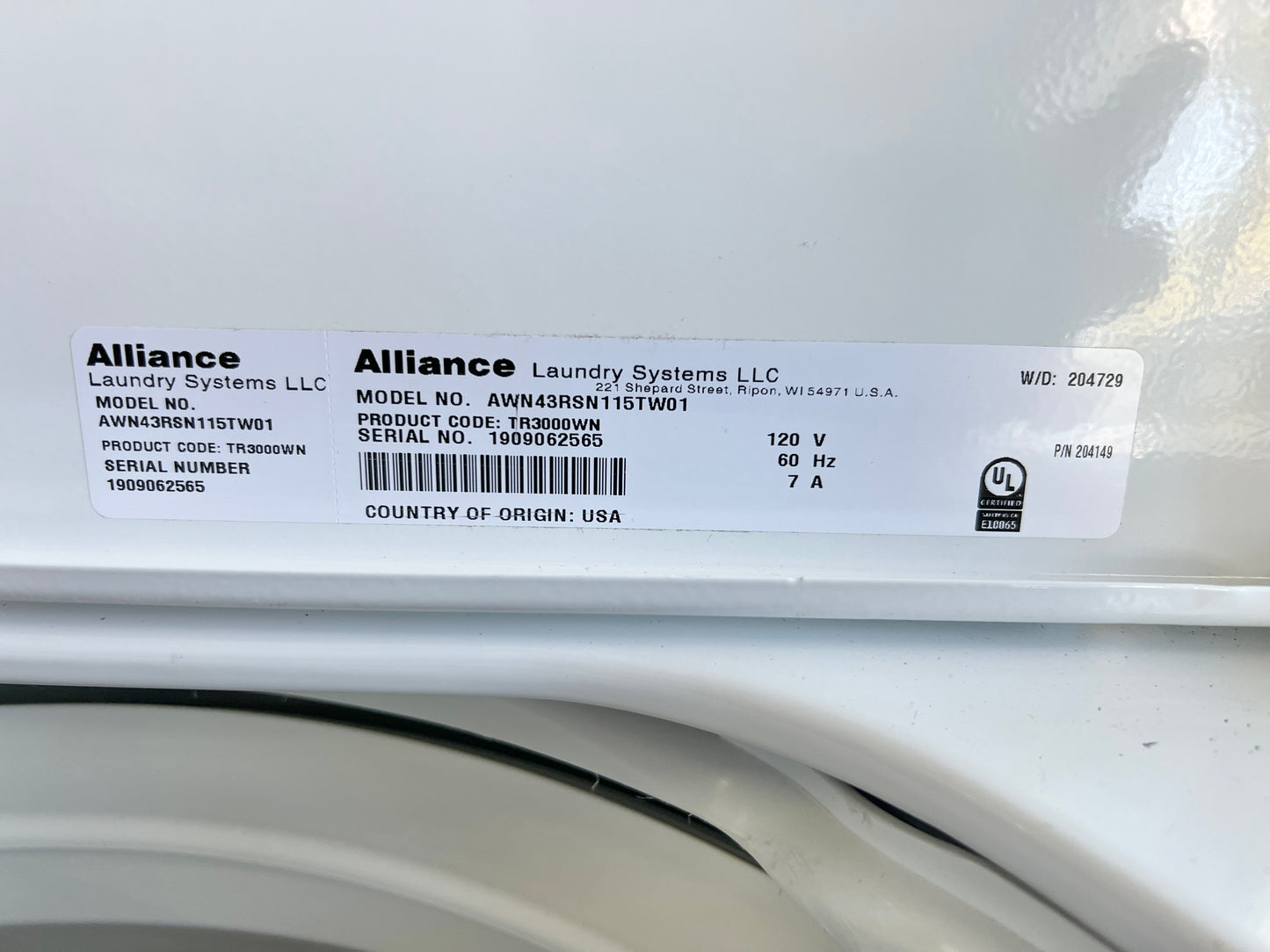 Speed Queen Commercial Top Load Washer Heavy Duty , White , AWN43RSN115TW01 , 444174