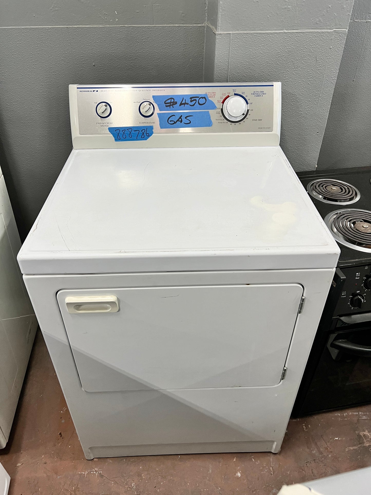 Admiral White Front Load Gas Dryer 333100