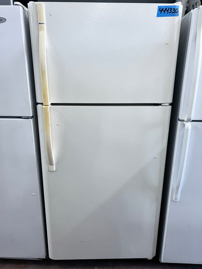 30 inch Kenmore 18 Cu Ft Full Size Top Freezer Refrigerator with Ice Maker , Off White, 444330