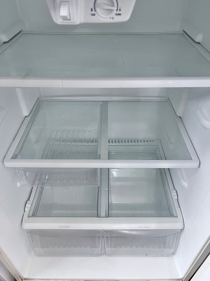 30 inch Kenmore 18 Cu Ft Full Size Top Freezer Refrigerator with Ice Maker , Off White, 444330