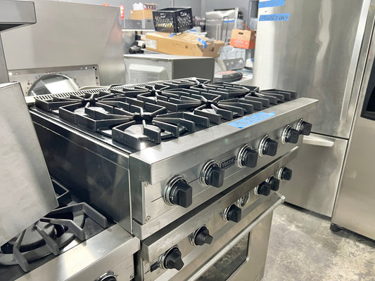 36 Inch Viking Gas Rangetop 6 Open Burner Stainless Steel , Natural Gas , Used Condition , 444260
