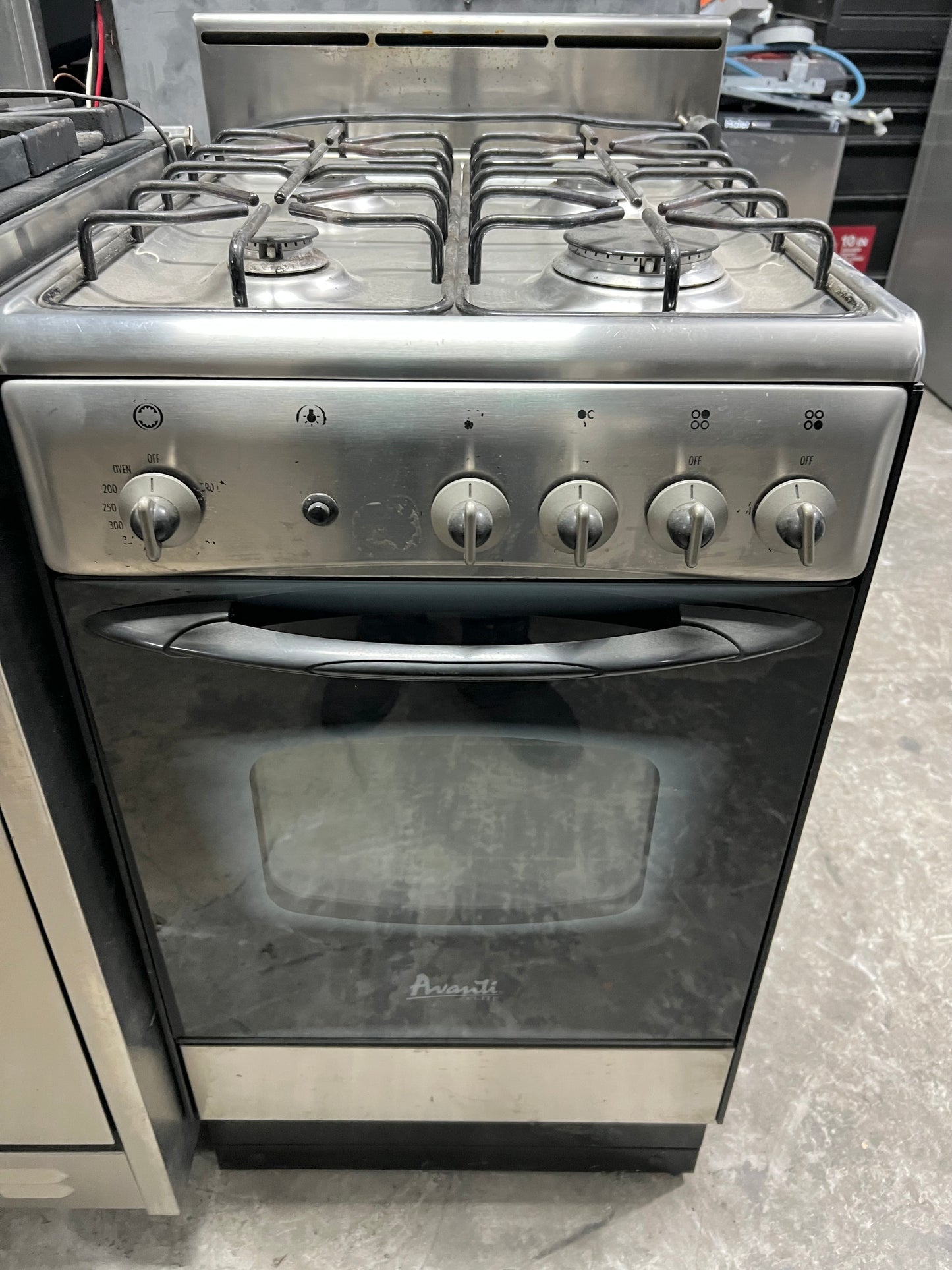 20 Inch Avanti Elite Gas Range Stainless Steel Bake Broil 4 Burner, Natural Gas, 131308