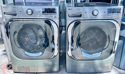 29 inch LG Front Load Washer and Gas Dryer Steam , 9 Cu Ft Capacity Drying , 5.1` Cu Ft Washing Capacity , Graphite Steel , WM8000HVA , DLGX8001V, 444435