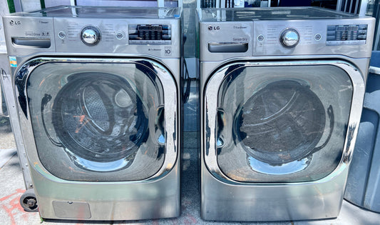 29 inch LG Front Load Washer and Gas Dryer Steam , 9 Cu Ft Capacity Drying , 5.1` Cu Ft Washing Capacity , Graphite Steel , WM8000HVA , DLGX8001V, 444435