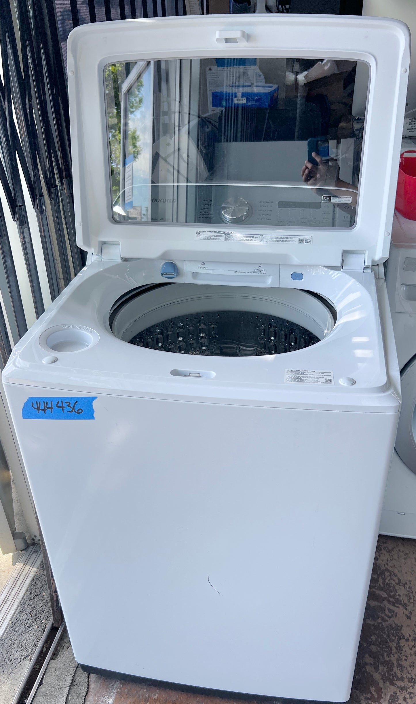 27 Inch Samsung  WA50R5200AW  Top Load Washer 5.0 Cu. Ft., 10 Wash Cycles, Active WaterJet, EZ Access, Deep Fill, Smart Care, VRT Plus, Quick Wash, ENERGY STAR: White , 444436