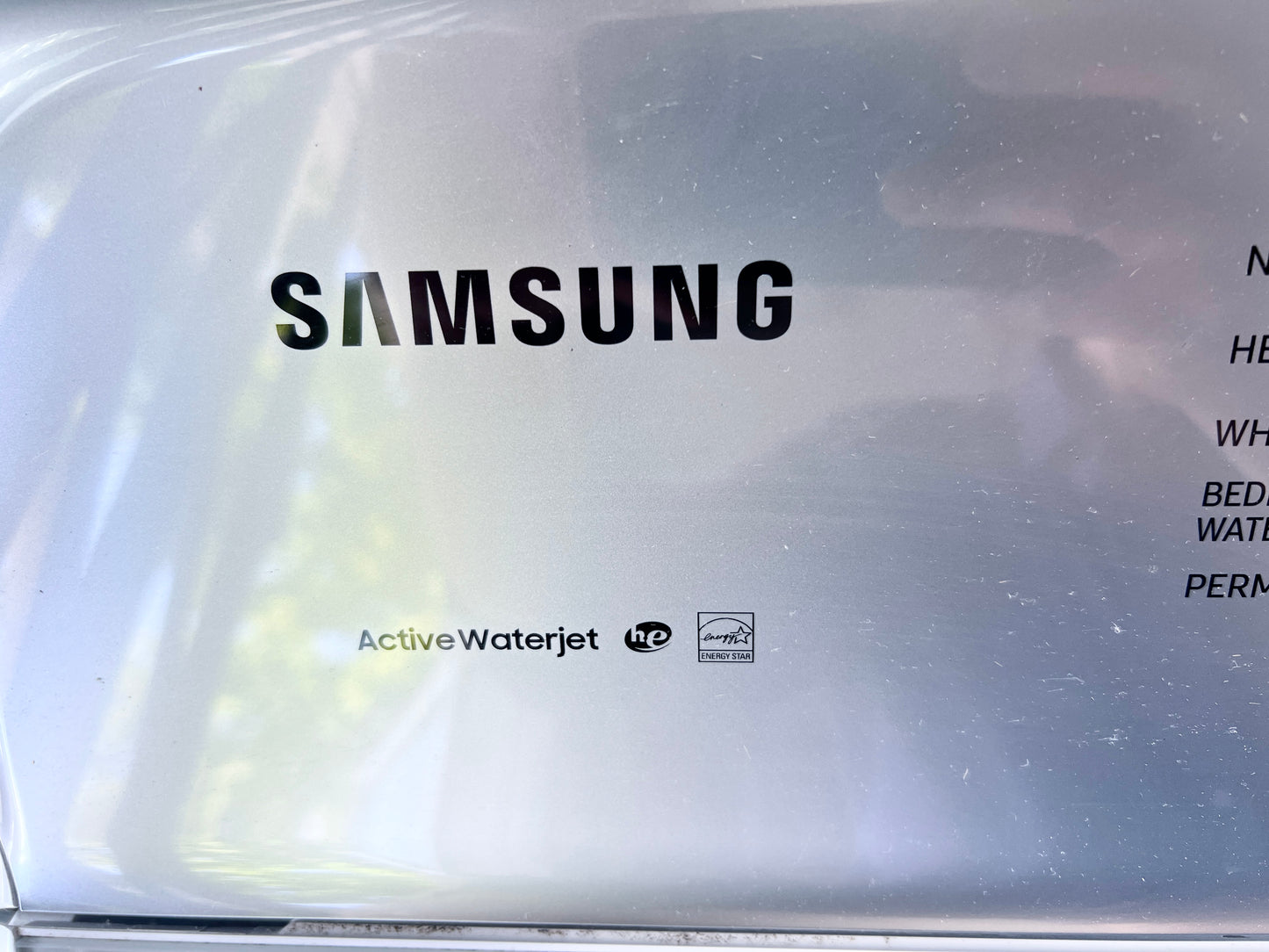 27 Inch Samsung  WA50R5200AW  Top Load Washer 5.0 Cu. Ft., 10 Wash Cycles, Active WaterJet, EZ Access, Deep Fill, Smart Care, VRT Plus, Quick Wash, ENERGY STAR: White , 444436