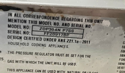 GE Monogram ZDP304N7PSS 30 Inch Freestanding Professional Dual Fuel Range 4 Sealed Burners, 5.3 Cu. Ft. Oven Capacity, Continuous Grates, Self-Clean, LED Task Lights, Reversible Burner Grates, Dual-Flame Stacked Burners, Natural Gas , 101205