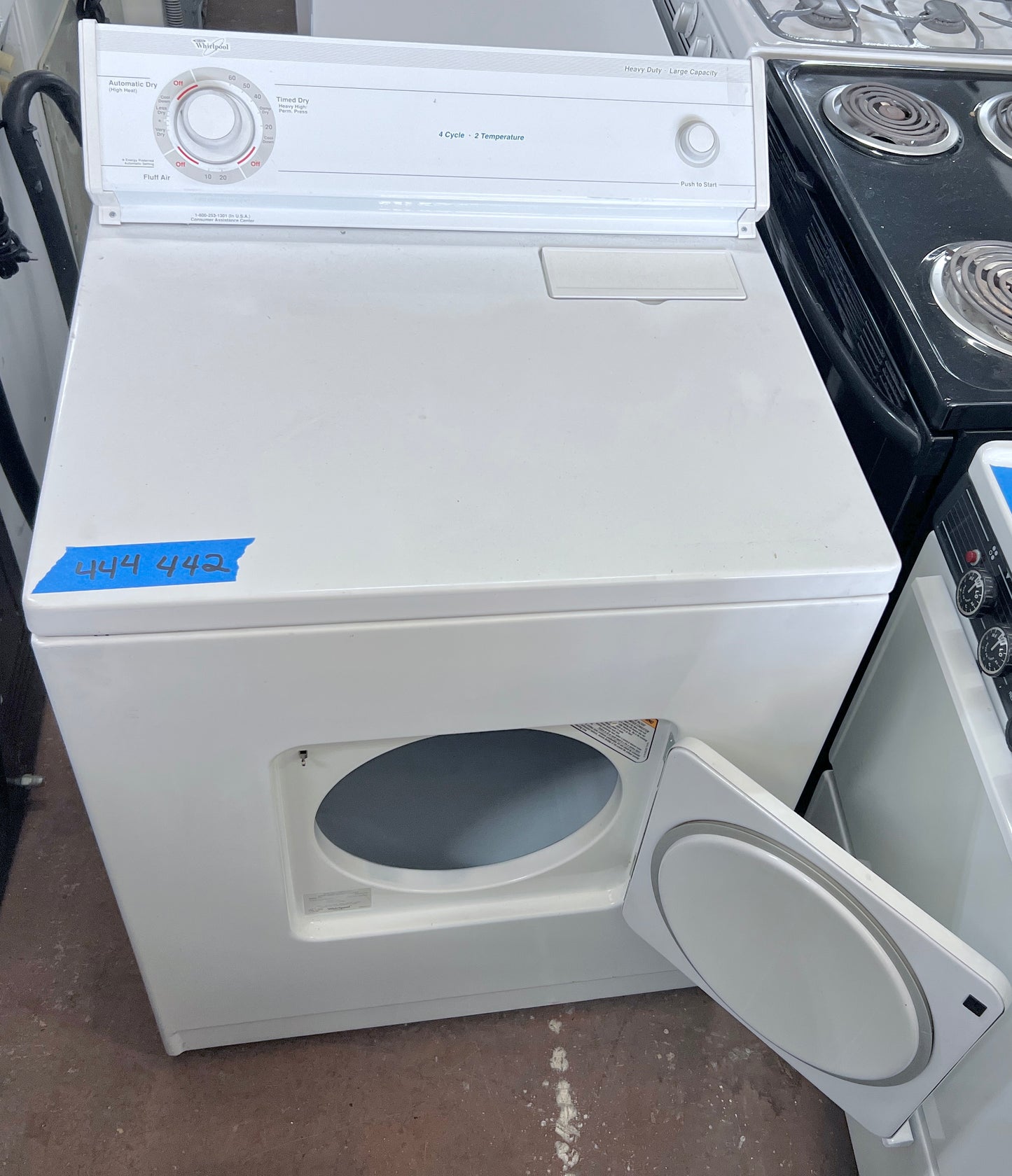 29 Inch Whirlpool Front Load Electric Dryer Machine , LER4624DQ0 , White , 220V , 240V, 444442